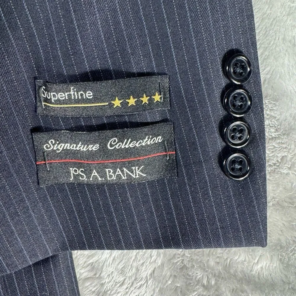 Jos. A. Bank Wool‎ Suit 42L Navy Stripe (Pants Jacket) Office Interview Wedding